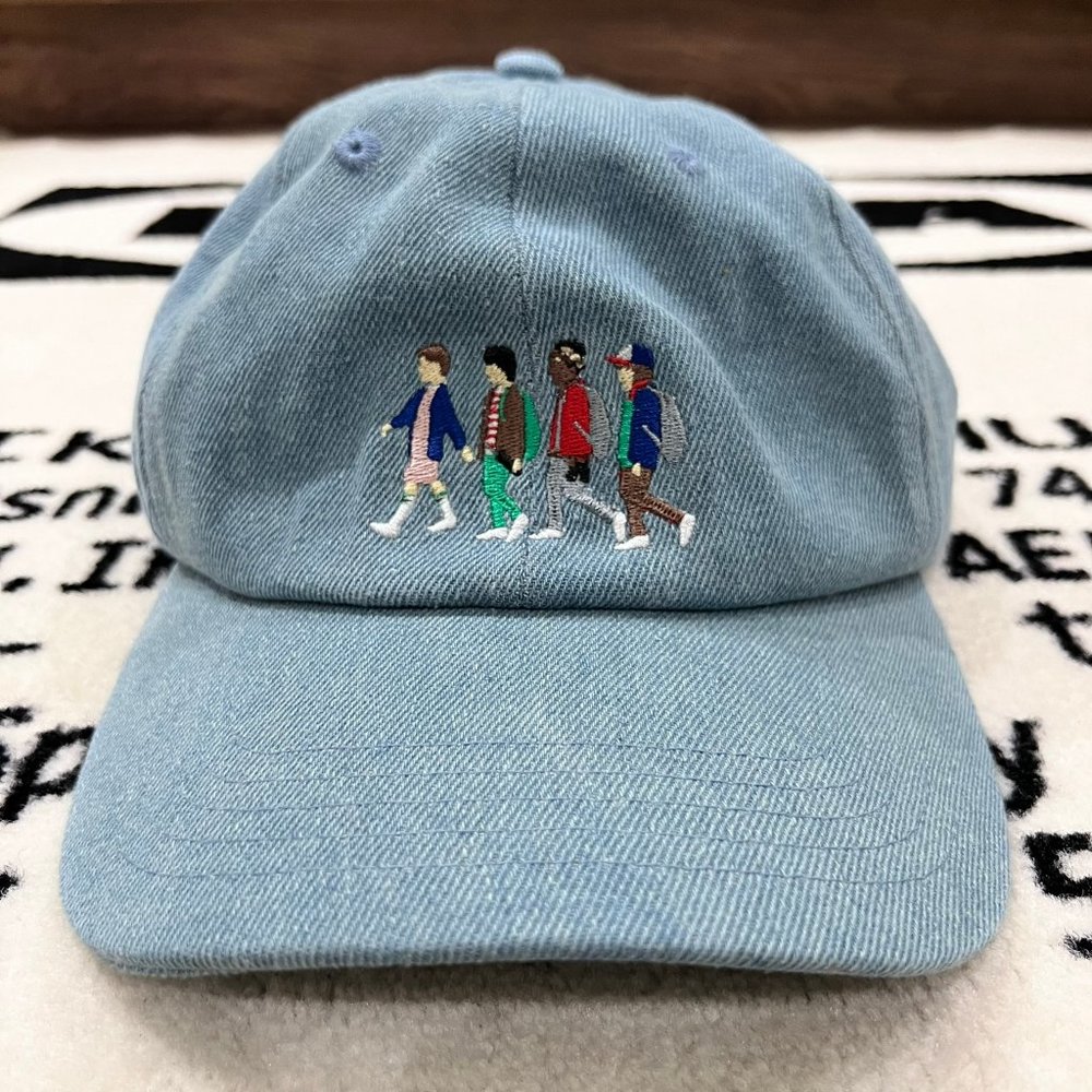 Unisex Stranger Things Netflix Loungefly Denim Buckle Strapback Hat
